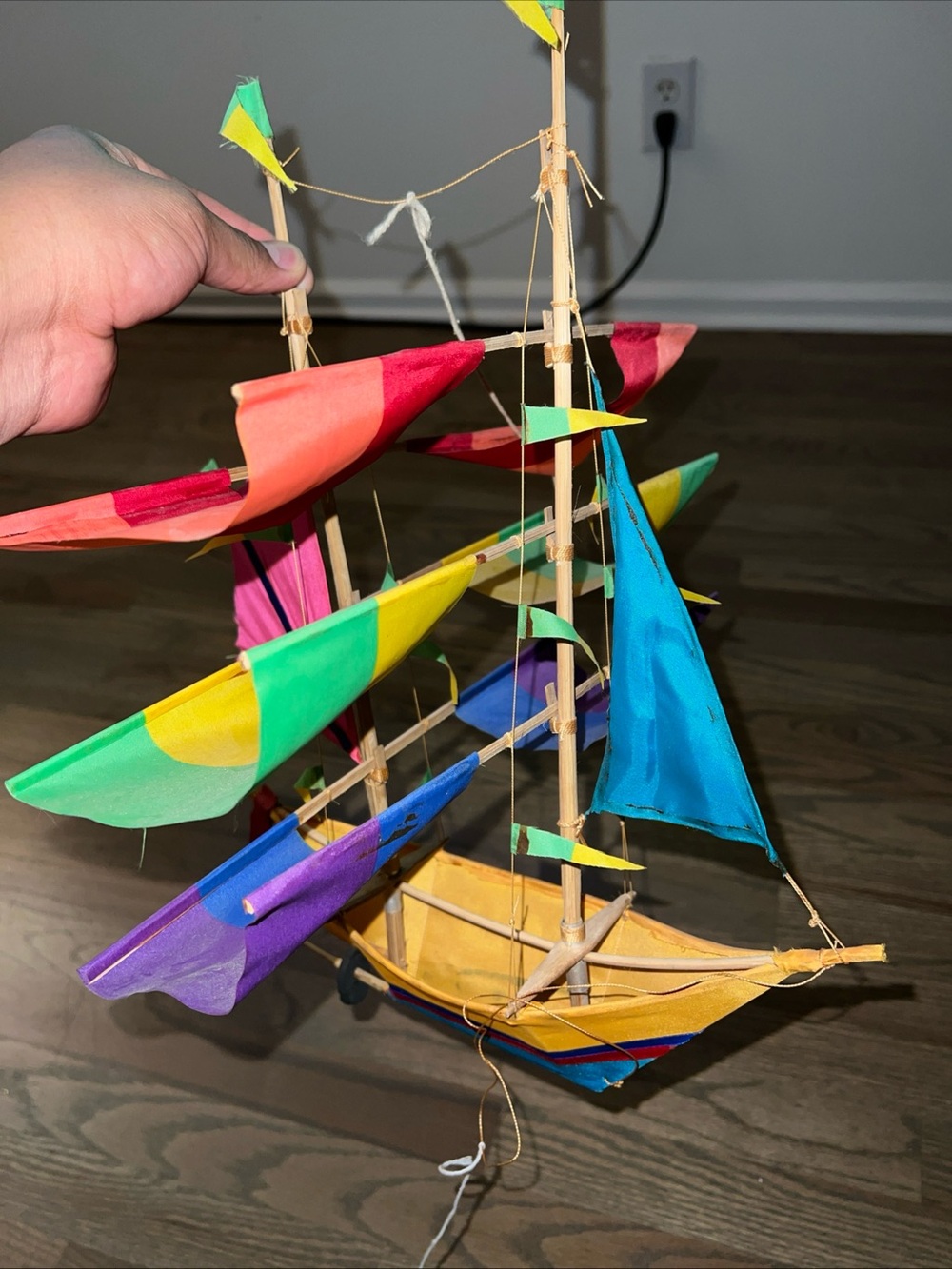 Kite, Rainbow 3D Sailboat, Flying Kite, Ship, Boat, Beach, Single Line,